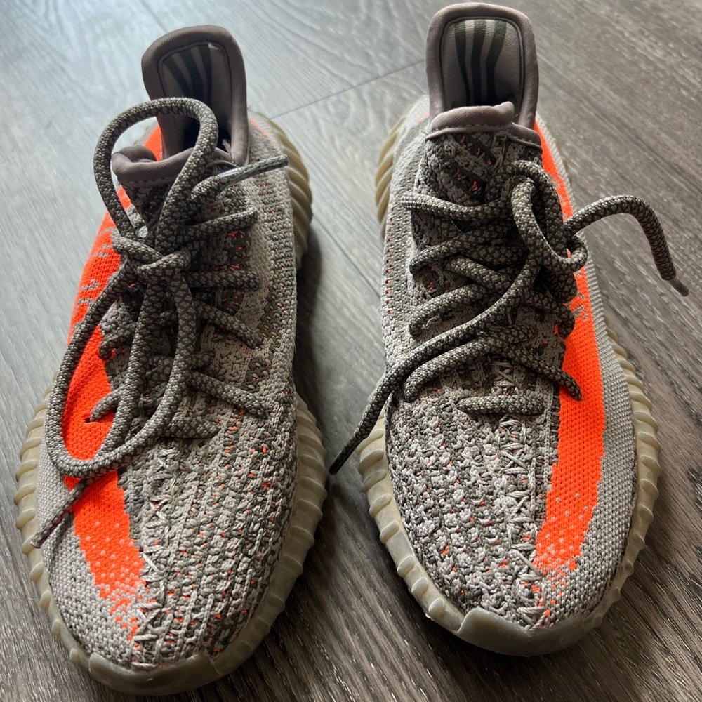 Adidas Yeezy Gray and Orange Sneakers SPLY-350 - Authentic